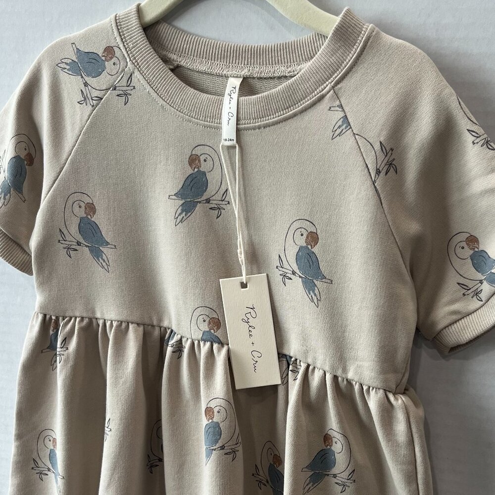 Girl - 3-6M & 12-18M - NWT Rylee + Cru Raglan Parrot Dress